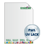 Briefpapier DIN A4 4/0 farbig mit einseitigem partiellem UV-Lack<br>(Vorderseite: farbig + UV-Lack als Sonderfarbe / Rückseite: unbedruckt)